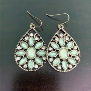 Sea Foam Green Jewel Earrings